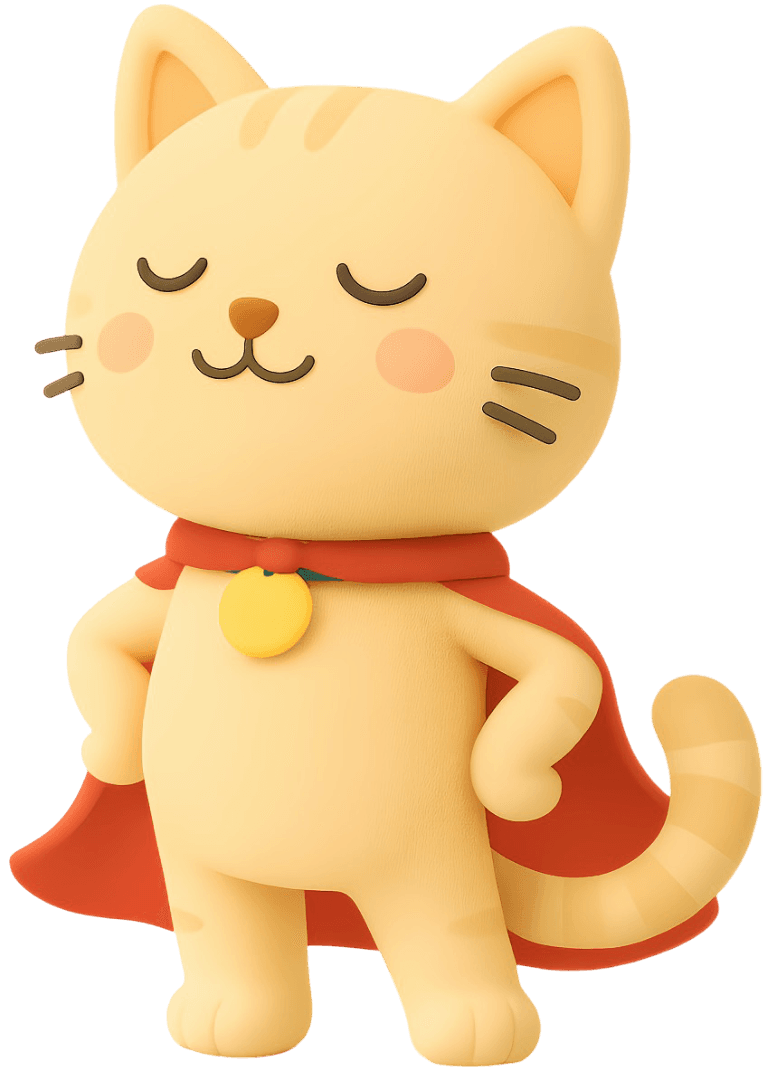 Academie mascot superhero cat